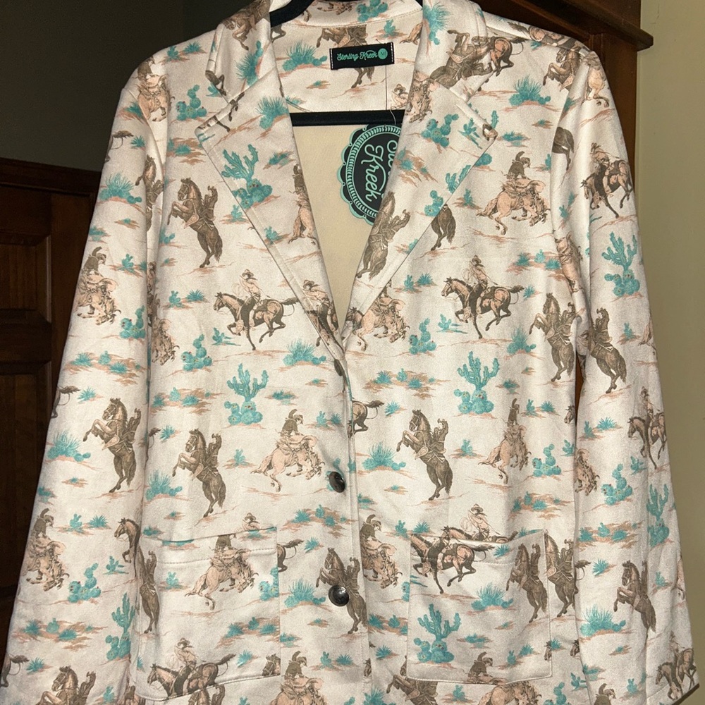 Cowboy Print Cream Jacket